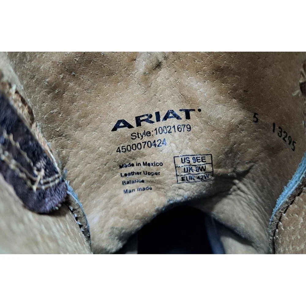 Ariat Arena Rebound Western Boots Men's 9EE Blue Brown Turquoise Cowboy Leather